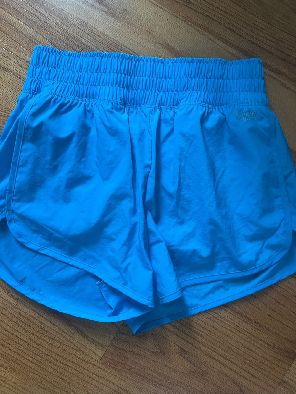 PINK By victoria secret Women’s Bright Blue Athletic Shorts with Elastic Waist s